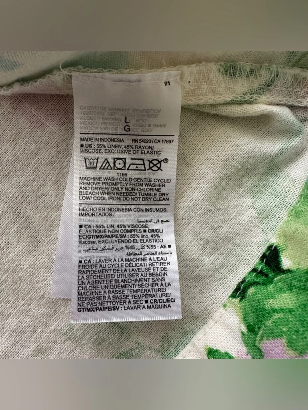 Old Navy Fit & Flare Linen Blend Midi Dress Sz L White Floral Pockets Sundress - Picture 15 of 16